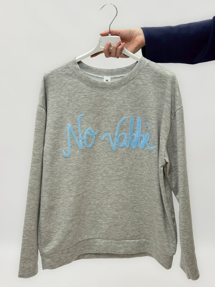 Black Noa™ casual sweatshirt by Emma & Rose Cape Town, featuring a relaxed fit and ironic graphic design.