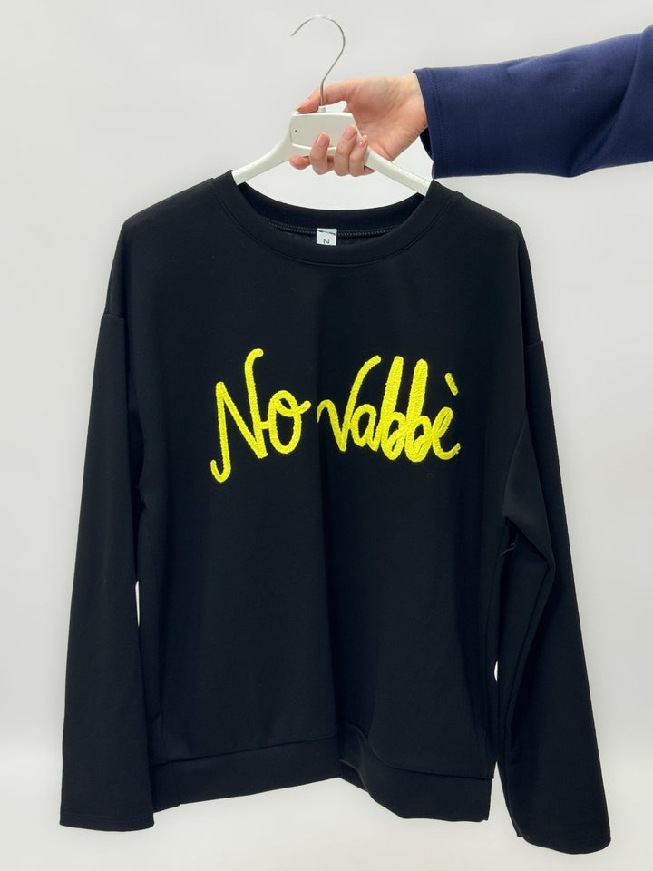 Black Noa™ casual sweatshirt by Emma & Rose Cape Town, soft maglieria with ironic, relaxed fit for everyday wear.
