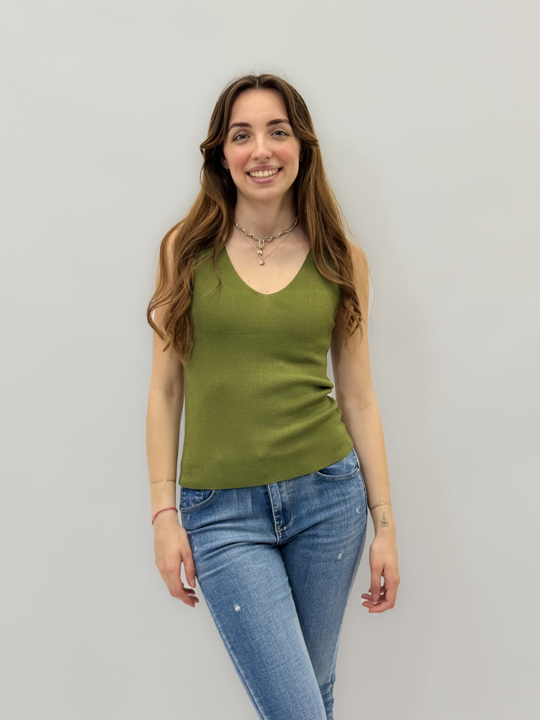 Blue Carmen™ V-neck jumper by Emma & Rose Cape Town, soft knit maglieria with a stylish V-neck design.