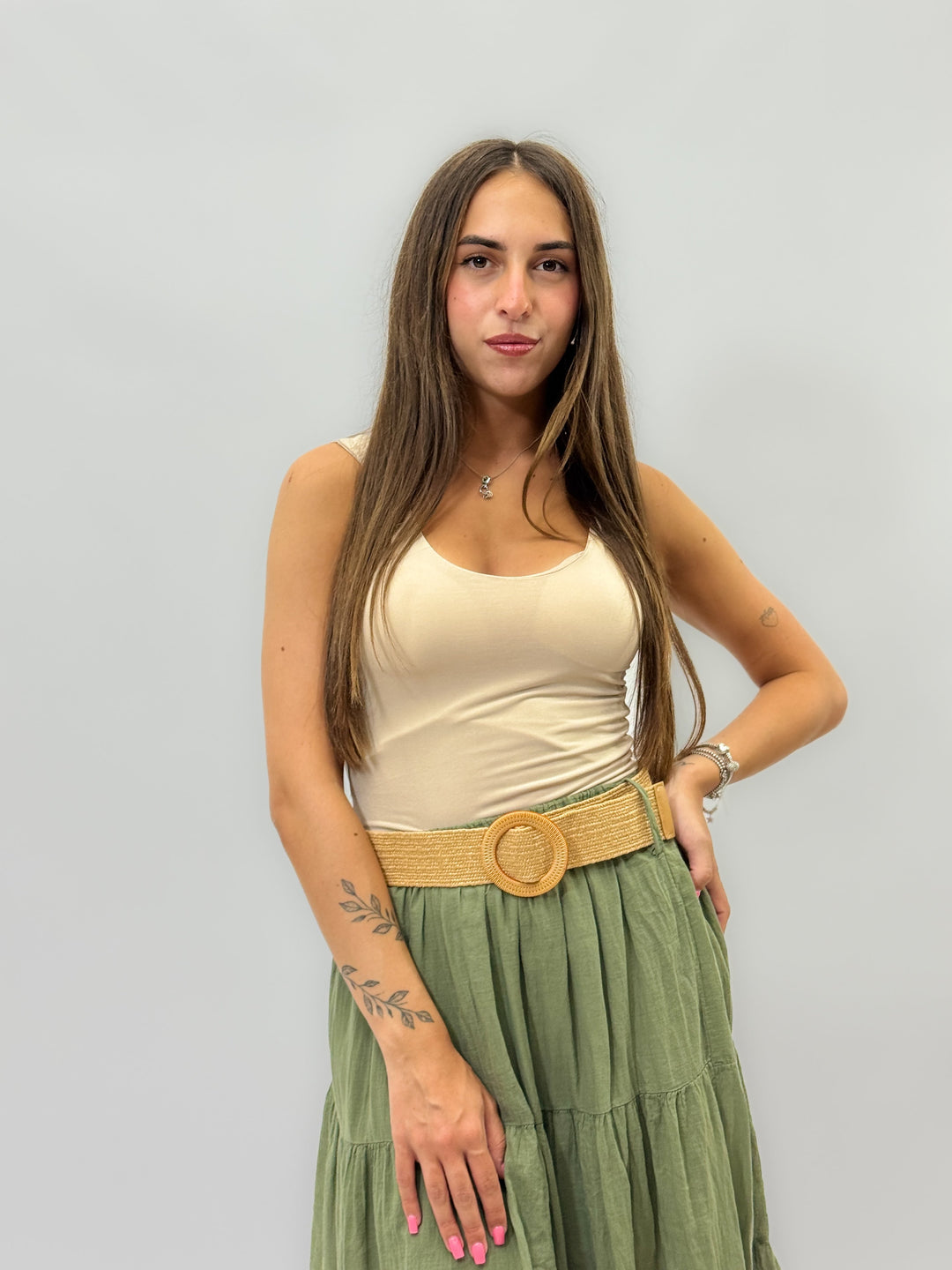 White Veronique™ sleeveless bodysuit by Emma & Rose Cape Town, showcasing a fitted maglieria design with smooth fabric and sleeveless style.