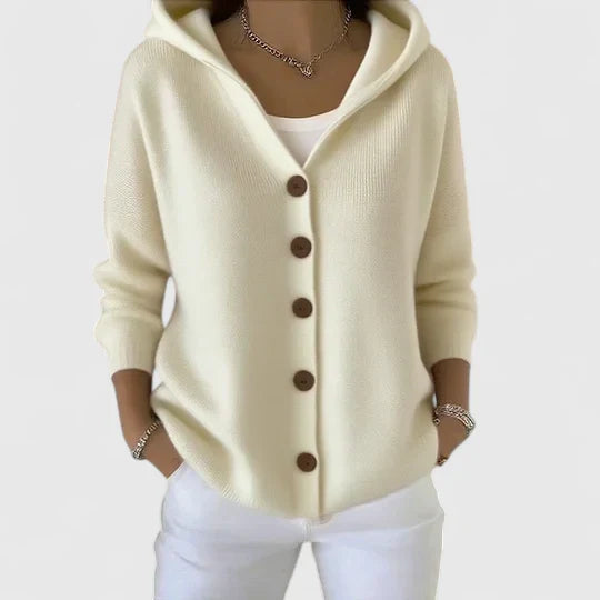 Pink Rhezalynn™ elegant cardigan by Emma & Rose Cape Town, featuring a soft knit fabric and stylish design.