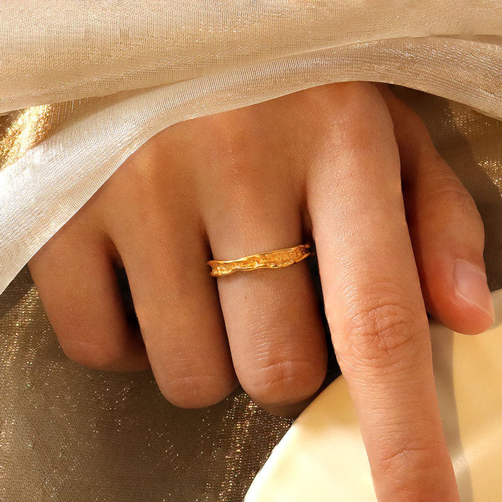 Emma & Rose Cape Town Zianaleigh™ 18k gold ring, adjustable design with intricate detailing visible in the image.
