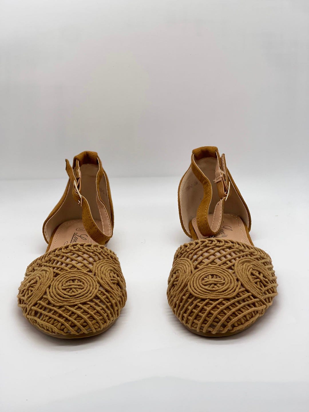 Emma & Rose Cape Town Romy™ beige flat sandals with soft luxurious fabrics and open toe design, size 36.