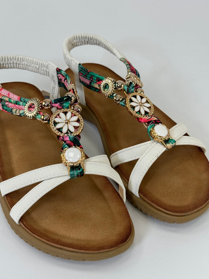 Black Kirsten™ comfortable platform sandals by Emma & Rose Cape Town with stylish strap details.