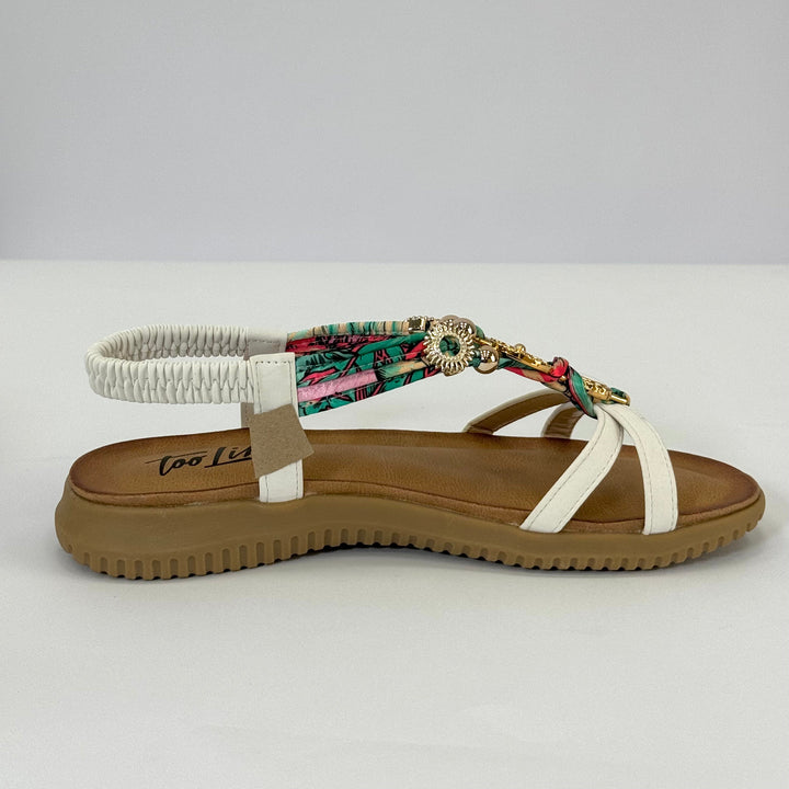 Black Kirsten™ platform sandals by Emma & Rose Cape Town with comfortable straps and chunky sole, detailed close-up.