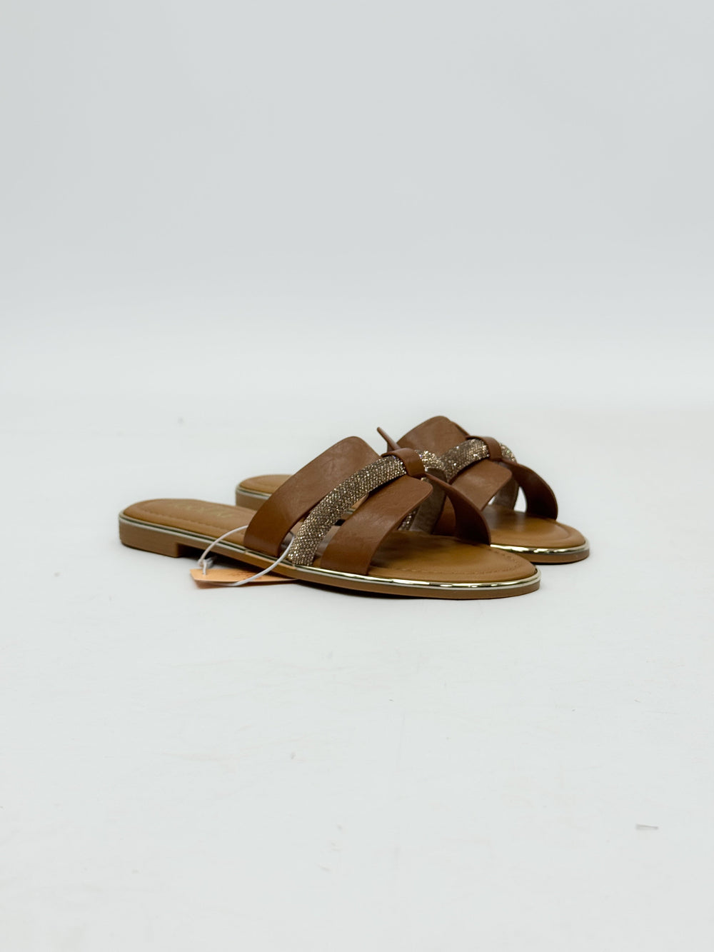 Black Low™ Emma & Rose Cape Town sandals with jewel embellishments, stylish open-toe slip-on shoes for women.