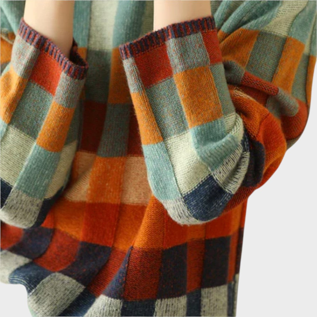 Débora™ knitted sweater by Emma & Rose Cape Town featuring a cozy, stylish design in soft yarn, perfect for casual wear.