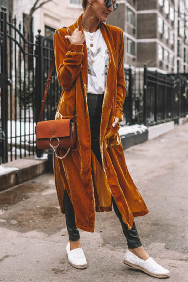 Emma & Rose Cape Town Paya™ Kimono Coat in gold, stylish women's top with flowing fabric and kimono-inspired design.