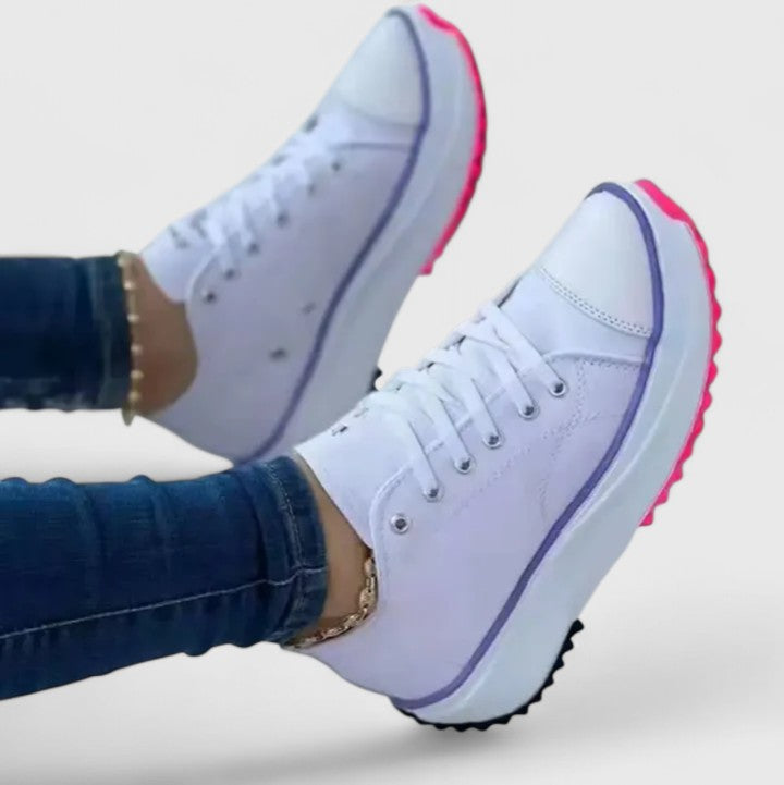 White Kelly™ comfortable sneakers by Emma & Rose Cape Town with breathable fabric and casual design, size 36 EU.
