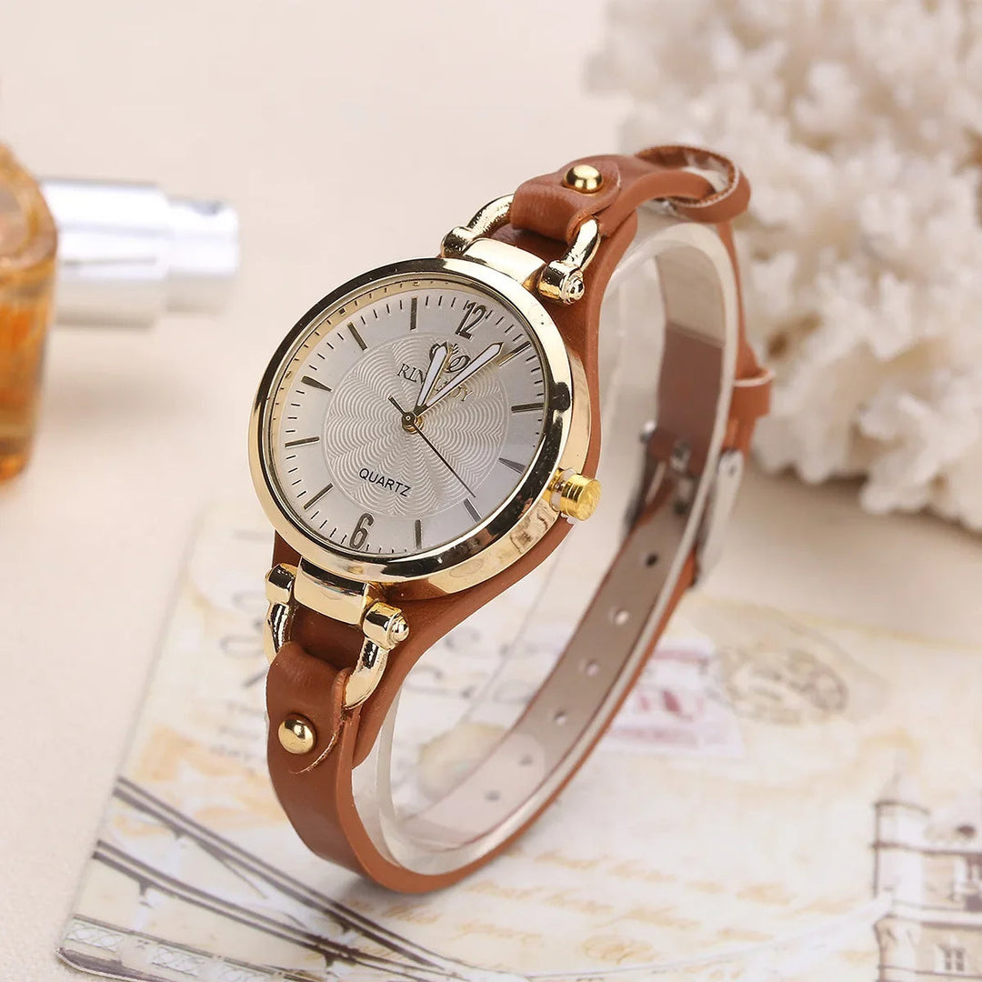 Emma & Rose Cape Town Helena™ women's watch with a brown leather strap and elegant design, showcasing a stylish timepiece.