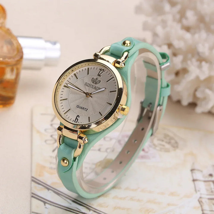 Emma & Rose Cape Town Helena™ L'Or Blanc women's watch with a brown leather strap and elegant dial.