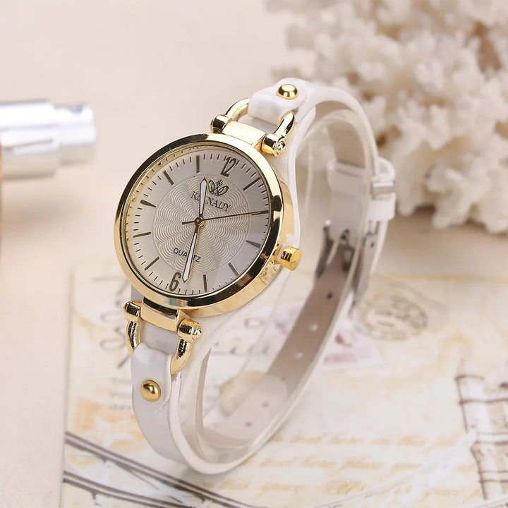 Emma & Rose Cape Town Helena™ L'Or Blanc women's watch with a brown leather strap and elegant face.