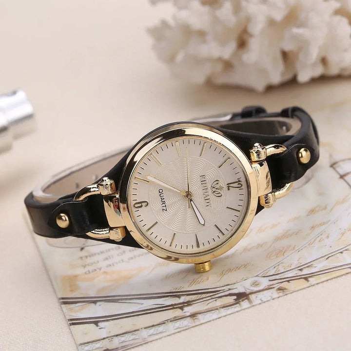 Emma & Rose Cape Town Helena™ women's L'Or Blanc timepiece with a brown watch face and elegant design.