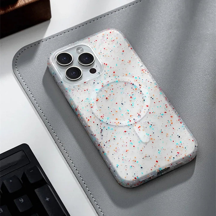 White InkSplash iPhone case by Emma & Rose Cape Town, stylish women's accessory for iPhone 14 with artistic ink design.