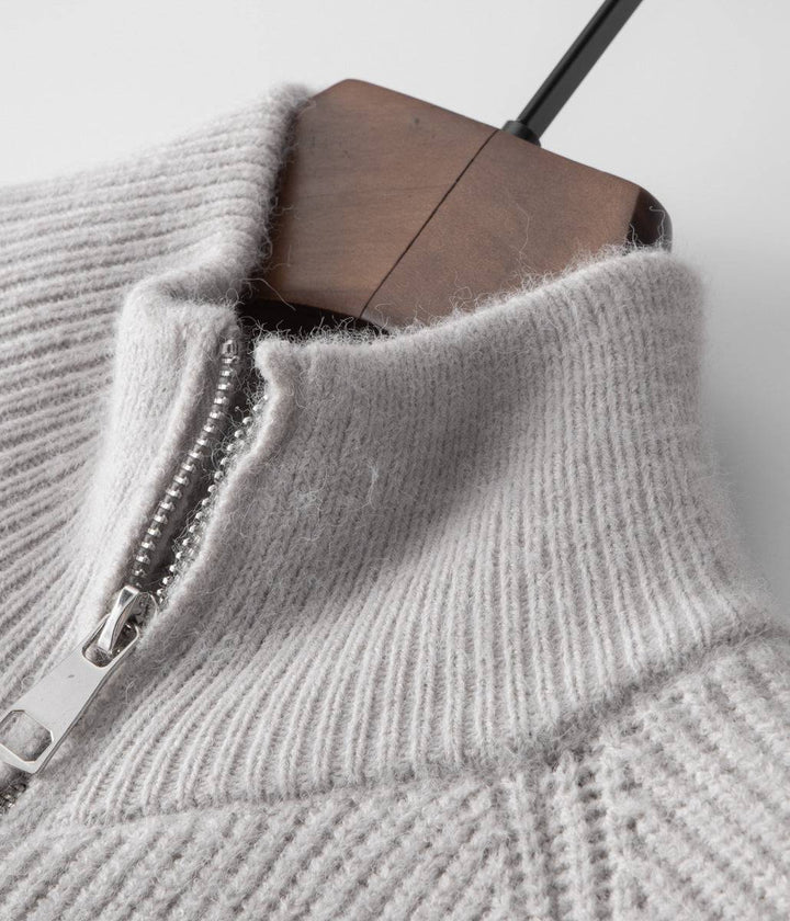 Emma & Rose merino wool zip-up cardigan — premium winter knitwear
