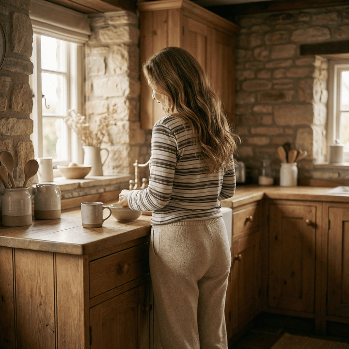 Emma & Rose Manhattan Harriet™ stripe long sleeve top with a fitted silhouette and classic striped pattern.