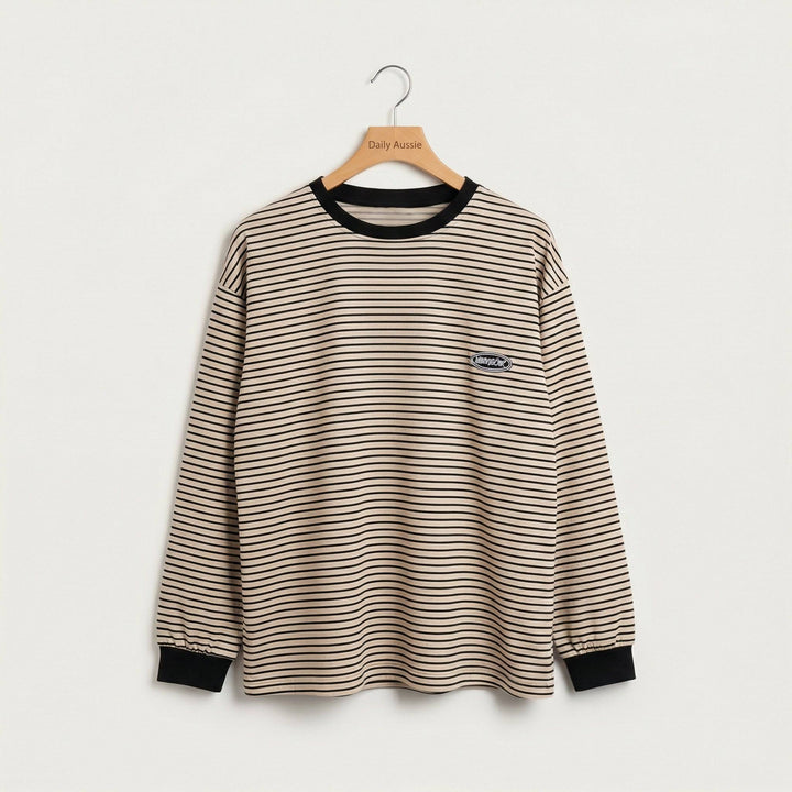 Chloe™ slouchy long sleeve tee by Emma & Rose Manhattan, featuring a relaxed fit and soft fabric in a casual style.