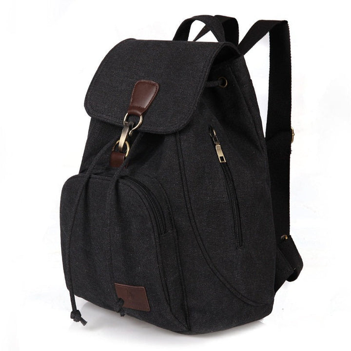 Women's Vintage-Style Durable Canvas Backpack with Pockets - Thérèse