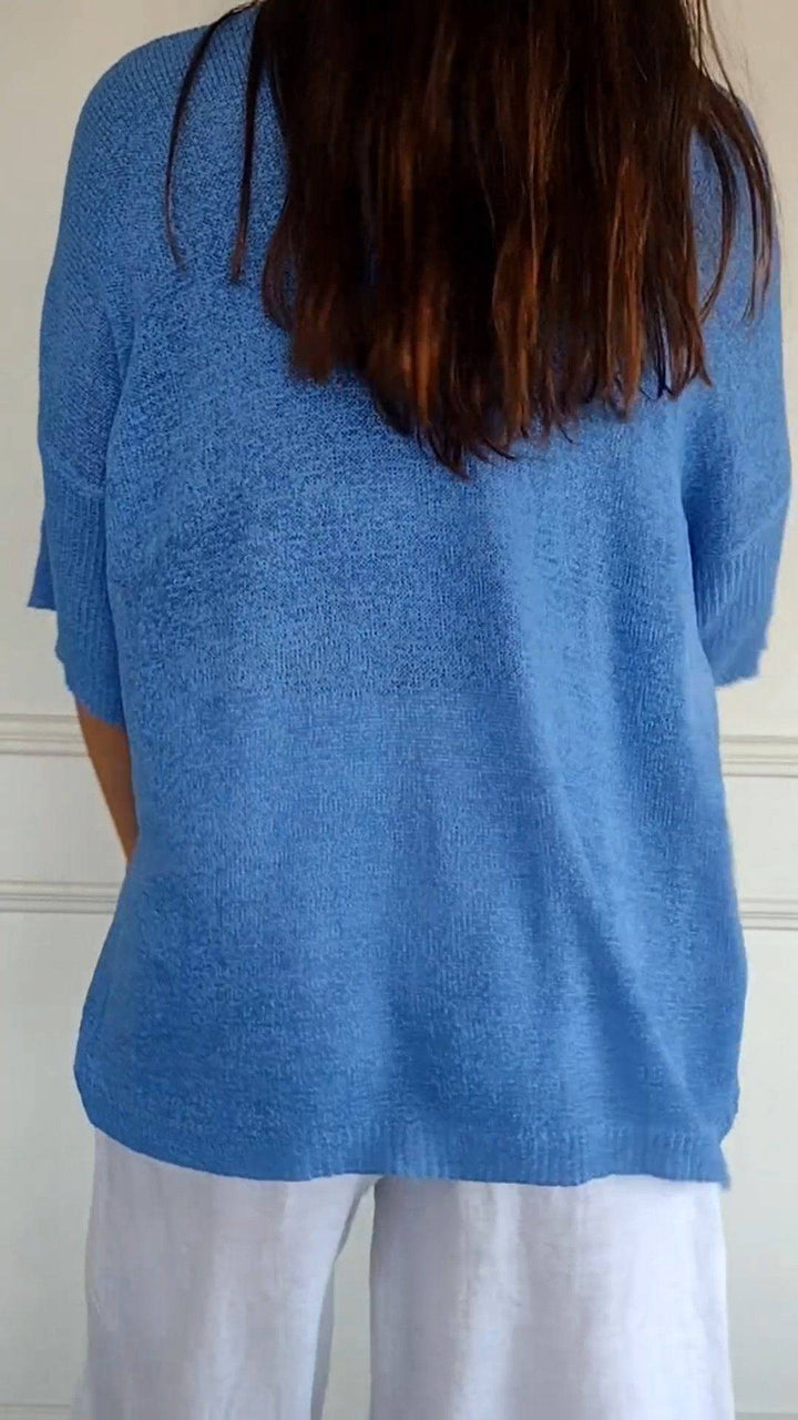 Emma & Rose Durban Jill™ timeless v-neck top in soft fabric, featuring a classic cut and elegant neckline.
