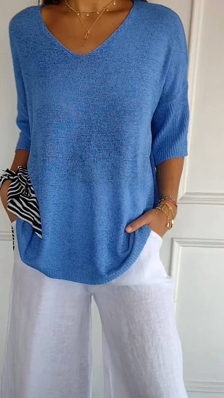 Emma & Rose Durban Jill™ Timeless V-neck Top, stylish women's top with a classic V-neck design and comfortable fit.