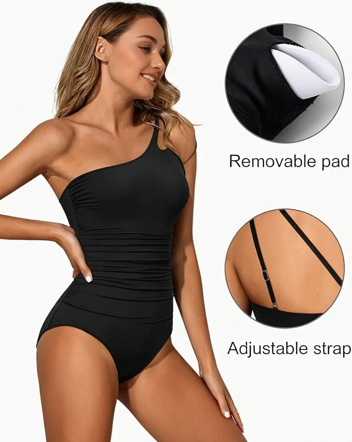 Ladies' swimsuit with one-shoulder design and tummy control – Valeria