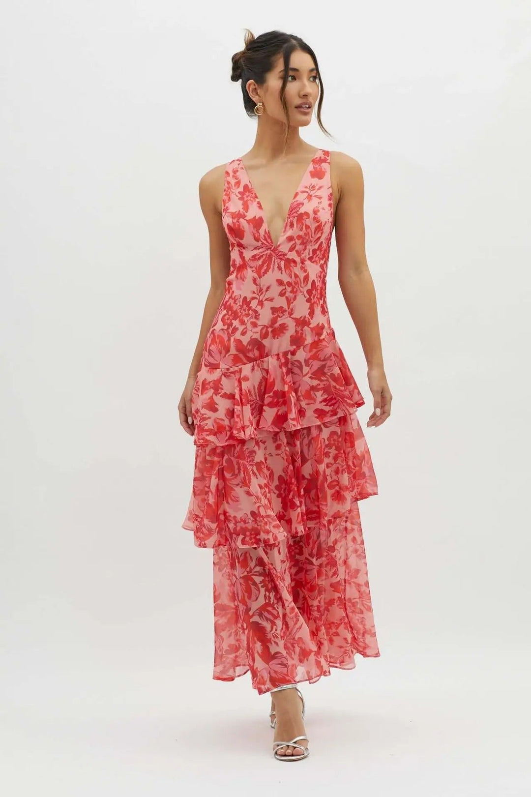 Ilduara | Women's Maxi Dress with Floral Print and Ruffles
