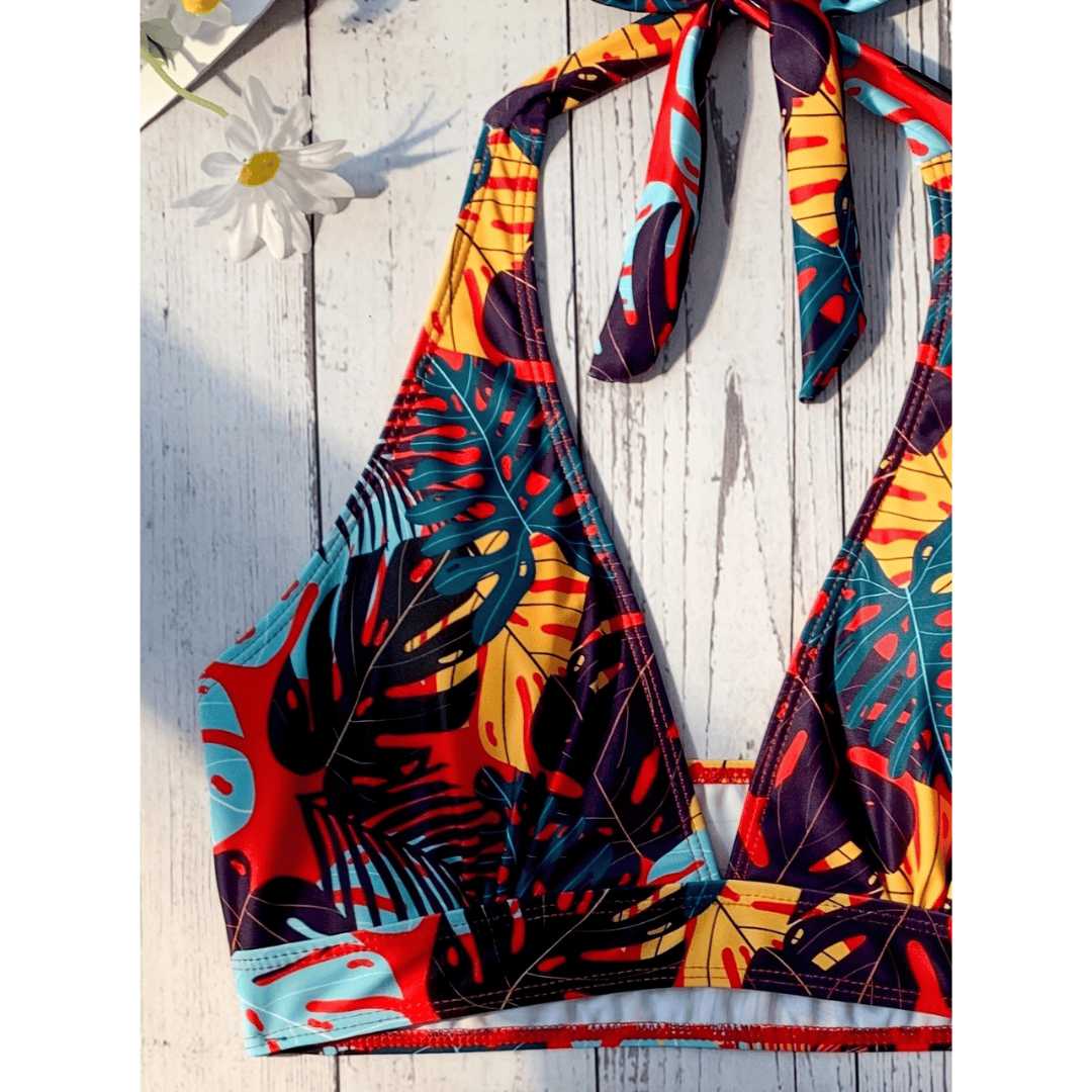 Exotic™ Oasis Bikini Set by Emma & Rose Manhattan, featuring vibrant patterned bikini with adjustable straps and matching bottoms.