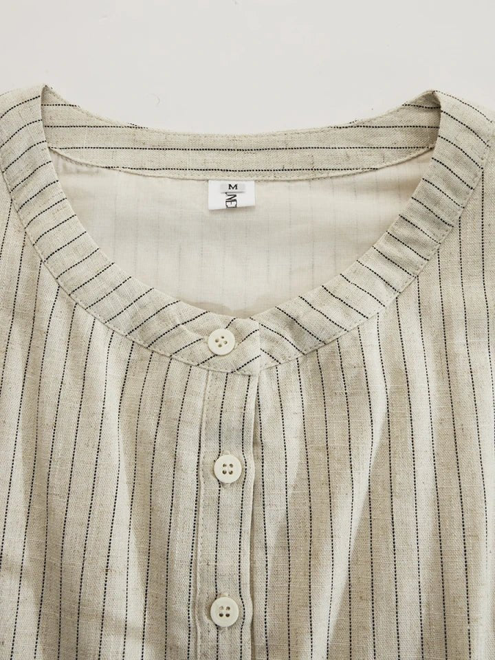 Amelia | Women's Striped Button-Down Midi Dress