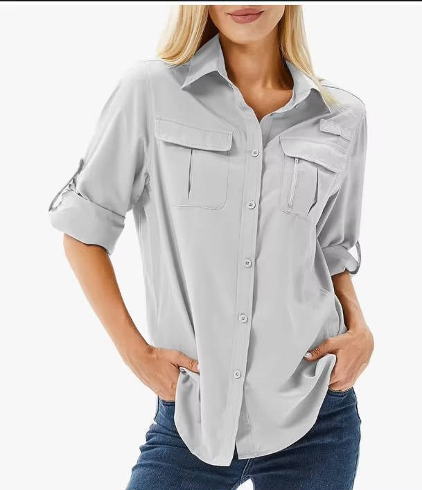 Phoebe | Women's UPF 50 Roll-Up Safari Hiking Shirt