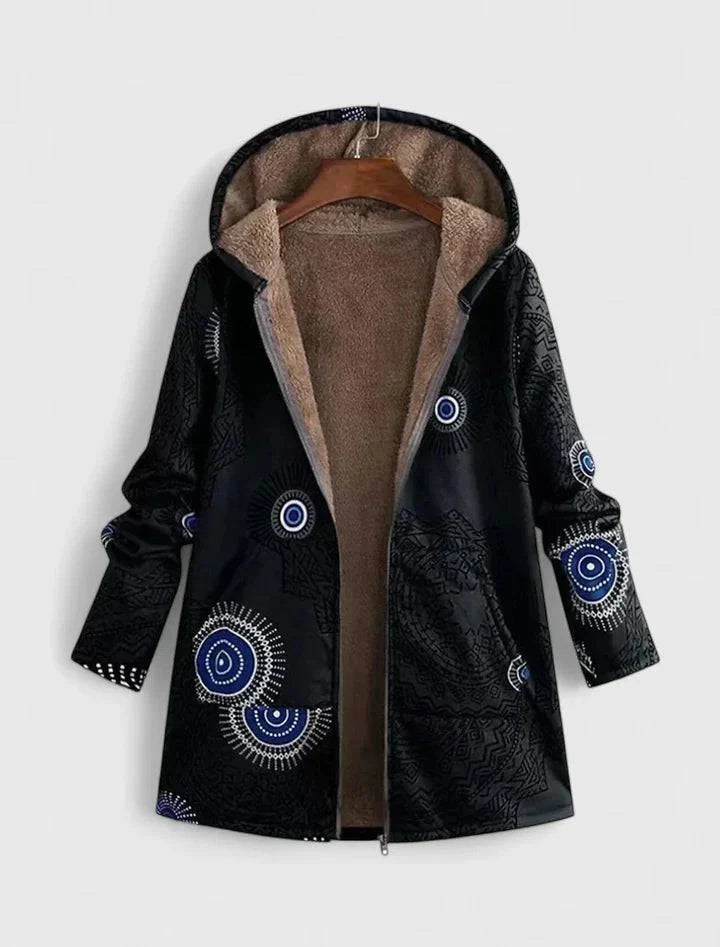 Averiel™ comfortable Emma & Rose Cape Town jacket in soft fabric, shown in a relaxed fit with a zipper and stylish collar.
